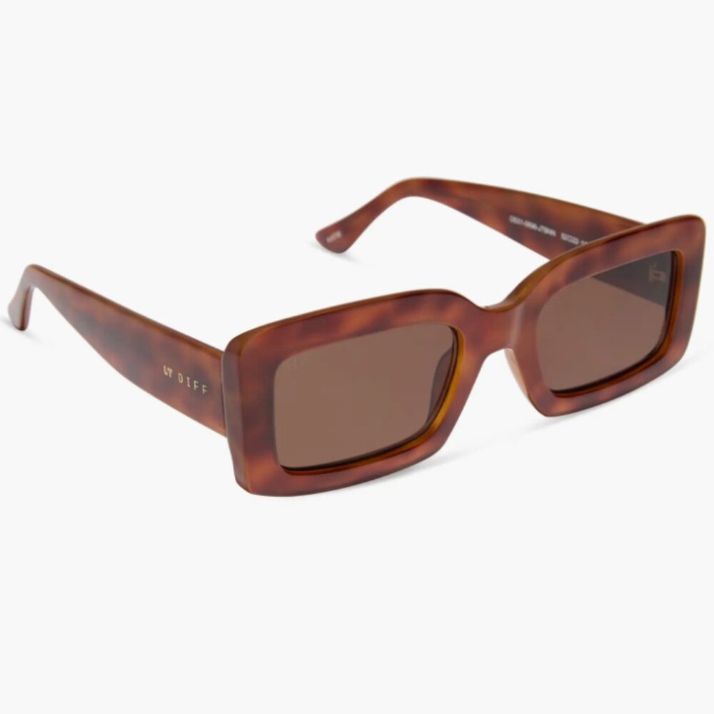 Diff Eyewear Brown Tortoise Square Sunglasses NWT - image 2